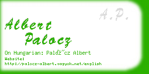 albert palocz business card